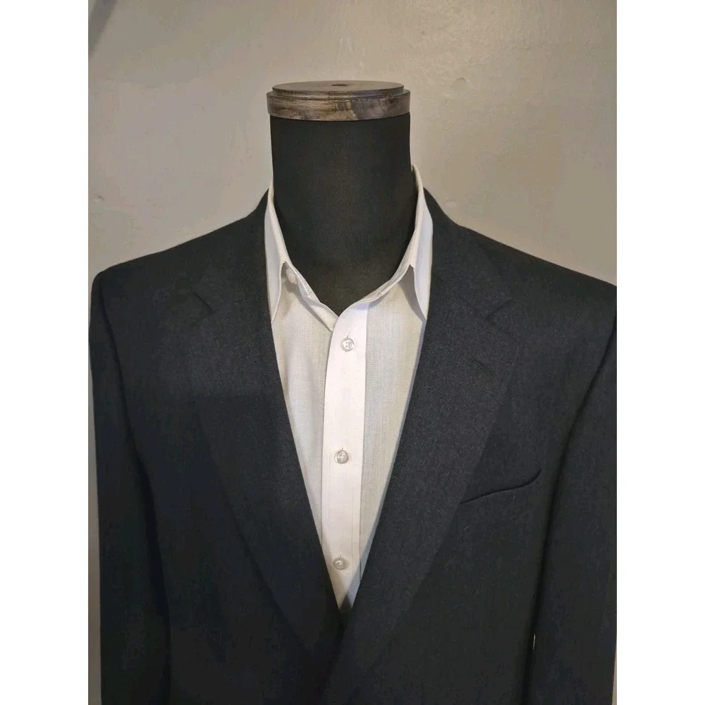Jos A Bank Mens Wool Cashmere Sports Coat 44R Gray 2 Button Blazer M804